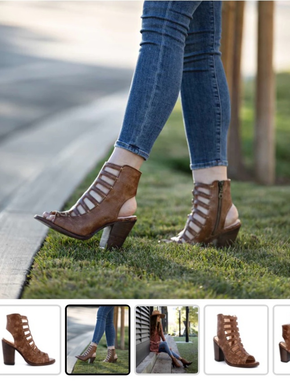 BedStu Occam P Leather  Cutout Block Heel Sandals - Women